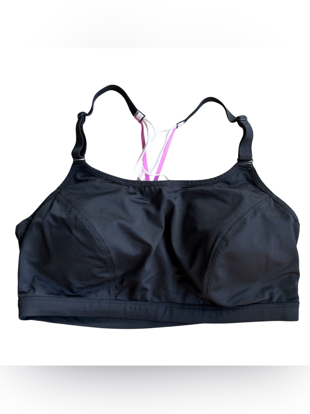 LIVI ACTIVE Sports Bra Size 20 Womens Black Lined Wireless Pull On Spaghetti Gym